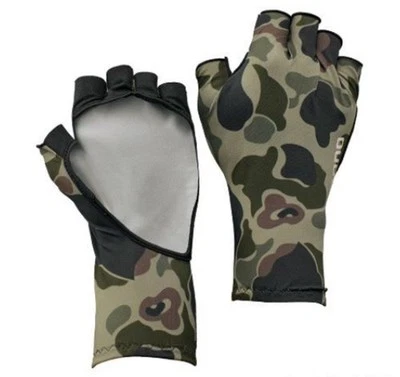 Shimano GL-048Q Gloves UPF 50 5 Fingerless Green Camou Size L 669865 - Image 1 of 4