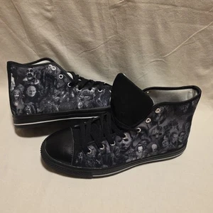 Horror movie Theme SHOES Mens size 9 High-Top Canvas Sneakers Brand new - Bild 1 von 10