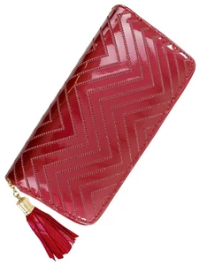 CARTERA CHEVRON METÁLICA CON BORLA PARA MUJER - Imagen 1 de 6