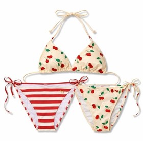 NWOT Vtg 07 Victoria&rsquo;s Secret PINK Cherry 3pc Bikini Set Mix Match T/B=S/M