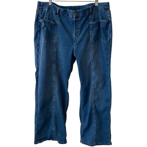 Pantalones de mezclilla estilo cargo DENIM & CO talla 22WP elásticos pierna recta - Imagen 1 de 4