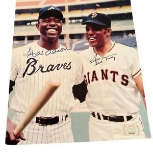 Rare Signed Photo Hank Aaron & Willie Mays MLB Icons Original - Picture 1 of 2