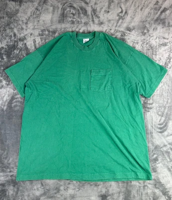 Vintage BVD USA Made Pocket T-Shirt Green 3XL Single Stitch Oversized Tee - Image 1 of 4
