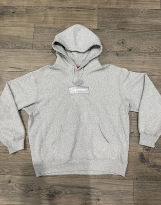 Supreme Box Logo  Hoodie Light Grey FW24 Size S - Image 1 of 4