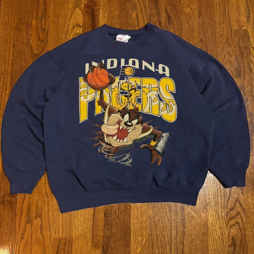 Vintage Indiana Pacers Looney Tunes Taz navy color crewneck sweatshirt KV2881 - Image 1 of 1