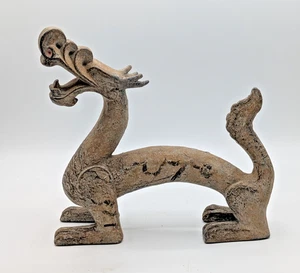 Vtg Chinese Roaring Dragon Clay Sculpture Asian Alva Museum Replica Figurine 8" - Picture 1 of 8