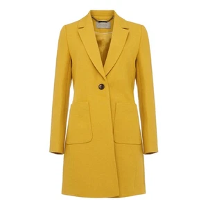 Abrigo para mujer Hobbs Corina mezcla de lana amarillo Reino Unido 8 - Imagen 1 de 4