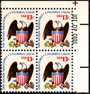 US Stamp Scott # 1596 Zip Block Mint NH 13 Cents Eagle & Shield Americana Series - Picture 1 of 1