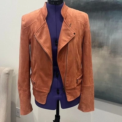 Chaqueta Moto Robert Rodriguez Ayana Gamuza en Coral Polvoriento Talla XS Foto 1 de 4