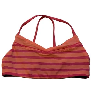 Ivivva Sports Bra Swim Top Pink Striped Pink/Gray Reversible - EUC - Picture 1 of 6