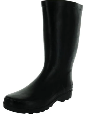 Botas de lluvia SUGAR para mujer negras de 1/2" plataforma rifa punta redonda tacón bloque 9 M Foto 1 de 4