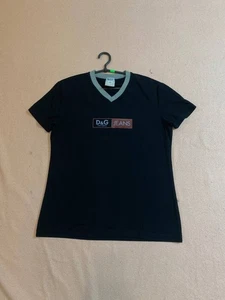 Dolce & Gabbana Logo T-Shirt Kurzarm XL WMNS GIRLS Distressed Faded 90s Y2K - Bild 1 von 9