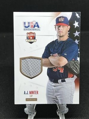 2014 Panini USA Baseball A.J. Minter #12 Jerseys /99 - Atlanta Braves - Image 1 of 2