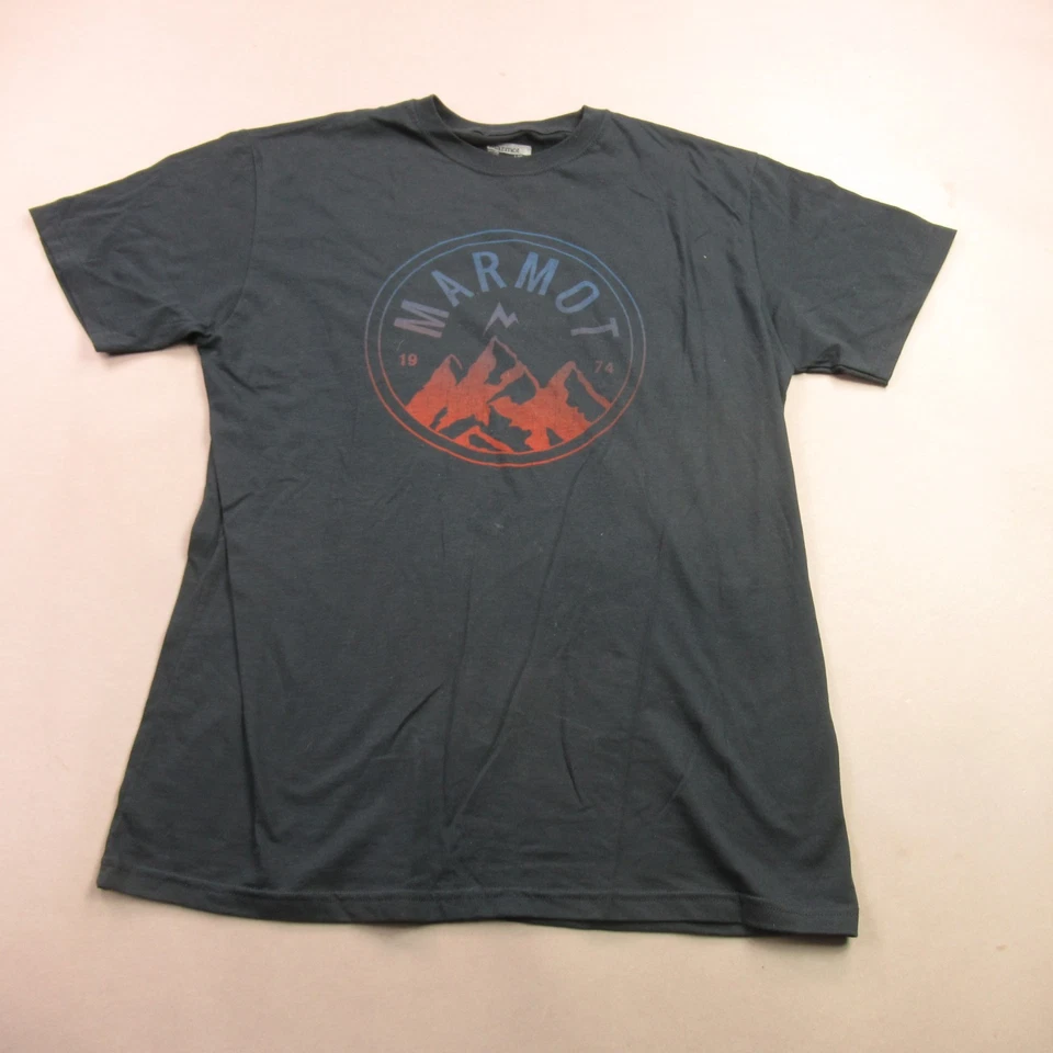 Camisa Marmot Para Hombre Grande Manga Corta Cuello Redondo Exterior Ligera Negra Foto 1 de 4