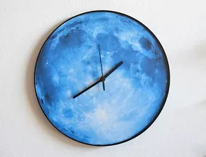 Big Blue Moon - Mond Wanduhr - Bild 1 von 5