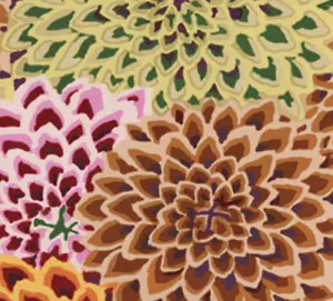 Kaffe Fassett DAHLIA BLOOMS VINTAGE GP54 10.5" X WOF original issue - Picture 1 of 1