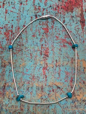 LIQUID SILVER ~ TURQUOISE ~ ANKLET - Image 1 of 4