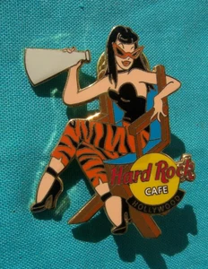 HOLLYWOOD MOVIE DIRECTOR GIRL TIGER SKIN PANTS MEGAPHONE Hard Rock Cafe PIN - Picture 1 of 1