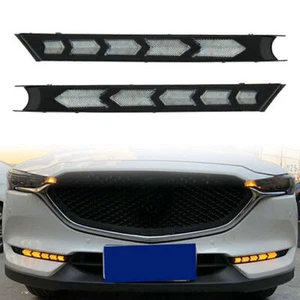 1 Pair ABS Car LED Front L+R Daytime Running Lights DRL For Mazda CX-5 2017-2020 - Picture 1 of 12