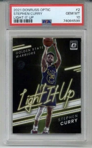 Donruss Optic Light It Up #2 2021 Stephen Curry Warriors PSA 10 Low Pop 6 - Imagen 1 de 2