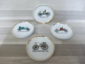 Retro Porzellan Untersetzer 4 x Oldtimer , 90mm - Picture 1 of 1