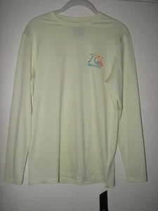 Quiksilver Big Boy's Yellow Long Sleeve Rash Guard Sun Shirt UV 50+ S/L/XL - Picture 1 of 4