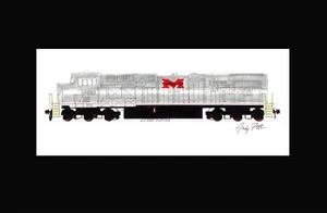 Norfolk Southern Monongahela ES44AC #8025 11""x17"" estampado enmarañado fletcher firmado - Imagen 1 de 1