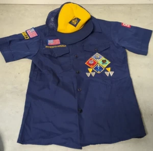 Sombrero y camisa vintage de los 90 BSA Cub Scouts Snapback para niños pequeños/medianos 14 - Imagen 1 de 14