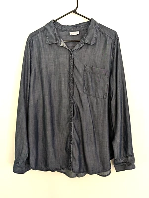 Camisa para mujer Liz Claiborne cambray XXL abotonada manga larga azul informal Foto 1 de 4