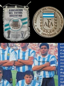 Original Argentinien Streichholz Wimpel und Medaille 100 Jahre AFA Diego Maradona - Bild 1 von 12