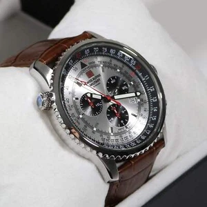 Swiss Alpine Military Silver Dial Stainless Steel Chronograph Watch 7078.9532 - Picture 1 of 9