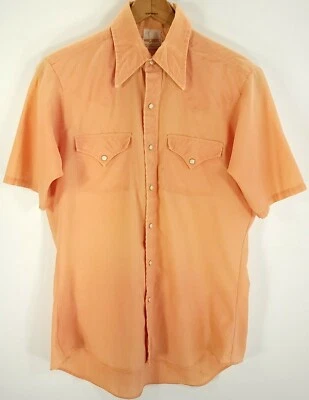 Camisa Western Vintage Ely Plains Para Hombre 15? Delantero a presión naranja claro envejecido Foto 1 de 4