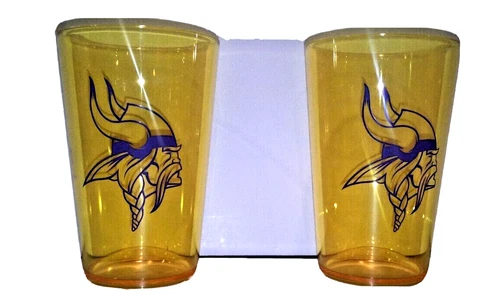 NFL Minnesota Vikings Plastic Pint Glasses 2 Pack Cover