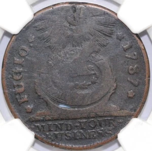 1787 1c N-18 4 Cinq Pointed Rays Fugio Cent NGC F Details Corrossion - Picture 1 of 5