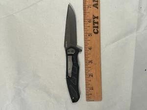 Gerber Folding Knife with clip Camping Pocket Tool textured handle black - Picture 1 of 2