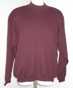 Consensus Burgundy Sweater Shirt Men Size L Chest 47 Mock Neck Long Sleeve 32824 - Picture 1 of 4