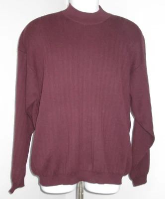 Consensus Burgundy Sweater Shirt Men Size L Chest 47 Mock Neck Long Sleeve 32824 - Image 1 of 4