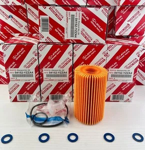 5 New Toyota Oil Filters 04152-YZZA4 Cartridge Style DENSO 150-3023 W Gaskets - Picture 1 of 1