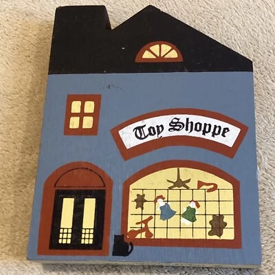 Cuidador de estante de tienda de juguetes The Cats Meow 1983, firmado Faline '88, madera Foto 1 de 4