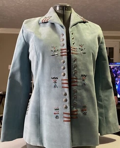 Renegade Spirit Embellished Suede Blazer Jacket - Small - Picture 1 of 20