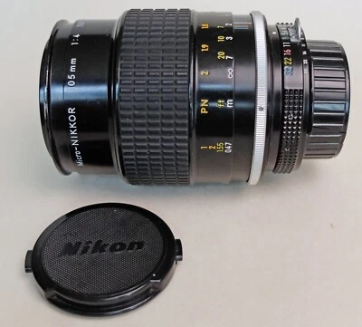 Nikon Nikkor Macro 105mm f/4 manual-focus lens, super-clean - Image 1 of 4