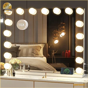 50/60/80 cm Hollywood Vanity Make Up Mirror With Lights LED Tabletop Wall Mirror - Picture 1 of 43