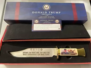 Cuchillo Bowie Presidente Donald Trump Jefe de Estado Acero Inoxidable Totalmente Nuevo - Imagen 1 de 11