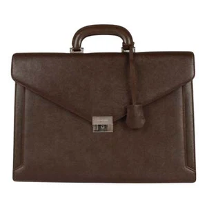 Authentic Burberry mens soft brown leather briefcase business bag - Picture 1 of 15