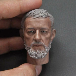 Delicate Paint 1/6 Scale Jedi Master Obi Wan Kenobi Head Sculpt Fit 12" Figure - Picture 1 of 3