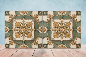 Victorian Ceramic Wall Tiles - Set of 2 Kitchen Backsplash Bathroom Ceramic Tile - Bild 1 von 3