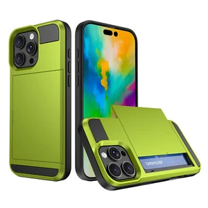 For iPhone 16 Pro Max/16e 2025/15 Hard PC Slide Card Slot Slim Shockproof Case - Picture 1 of 41