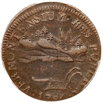 1786 RR-6 PCGS XF 45 VERMONTENSIUM Vermont Colonial Copper - Image 1 of 3