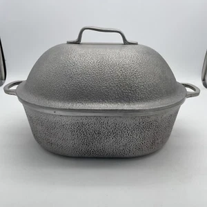 VTG Century Silver Seal Hammered Oval Pot Cast Aluminum Dutch Oven Roaster - Picture 1 of 19