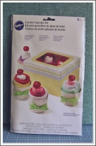 CUPCAKE KIT WITH BOX Baby washcloths socks Wilton Makes 2 sets NEW - Picture 1 of 5